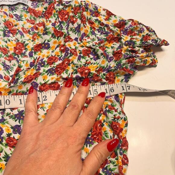 Faithfull The Brand Raphaela Floral Puff Sleeve Mini Dress Size 6 - Picture 11 of 14